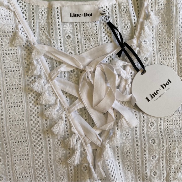 Line and Dot white swimsuit cover up medium - Picture 4 of 4